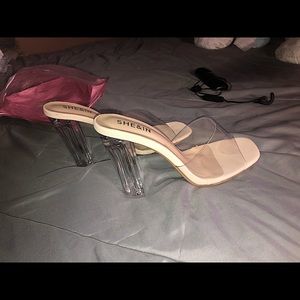 Nude/Clear Block Heels